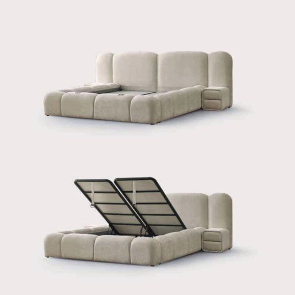 Boxspring Bumby opbergruimte + nachtkastjes + matras