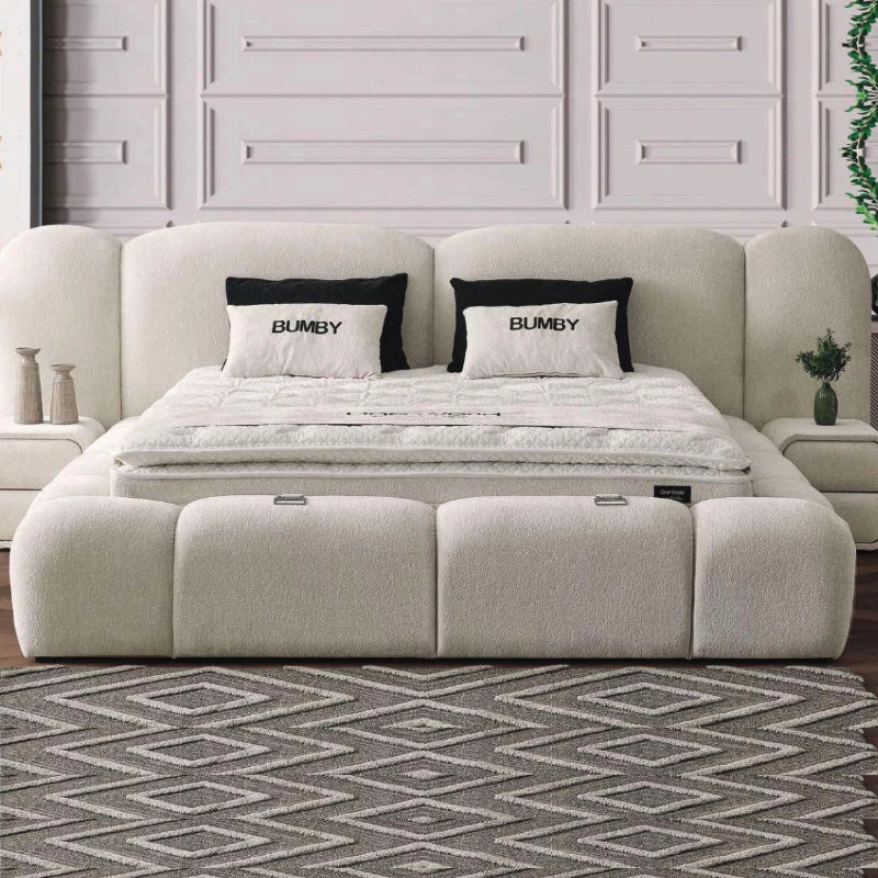 Boxspring Bumby opbergruimte + nachtkastjes + matras