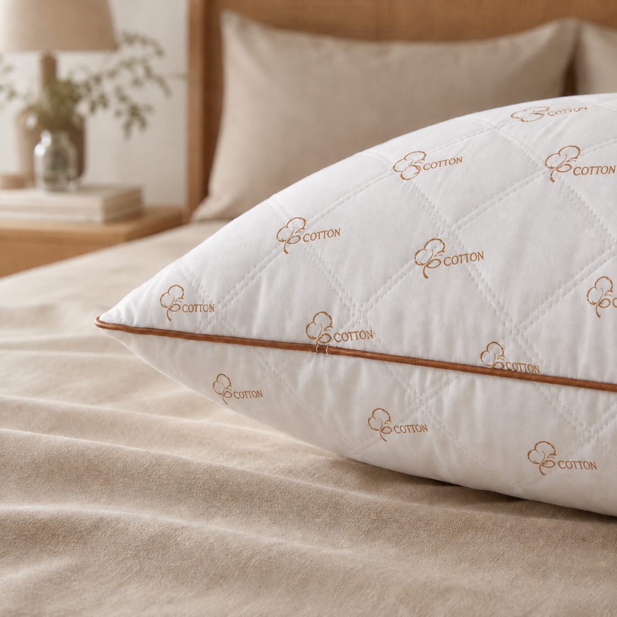 Cotton Hoofdkussen -  Zacht, Comfortabel & Ondersteunend